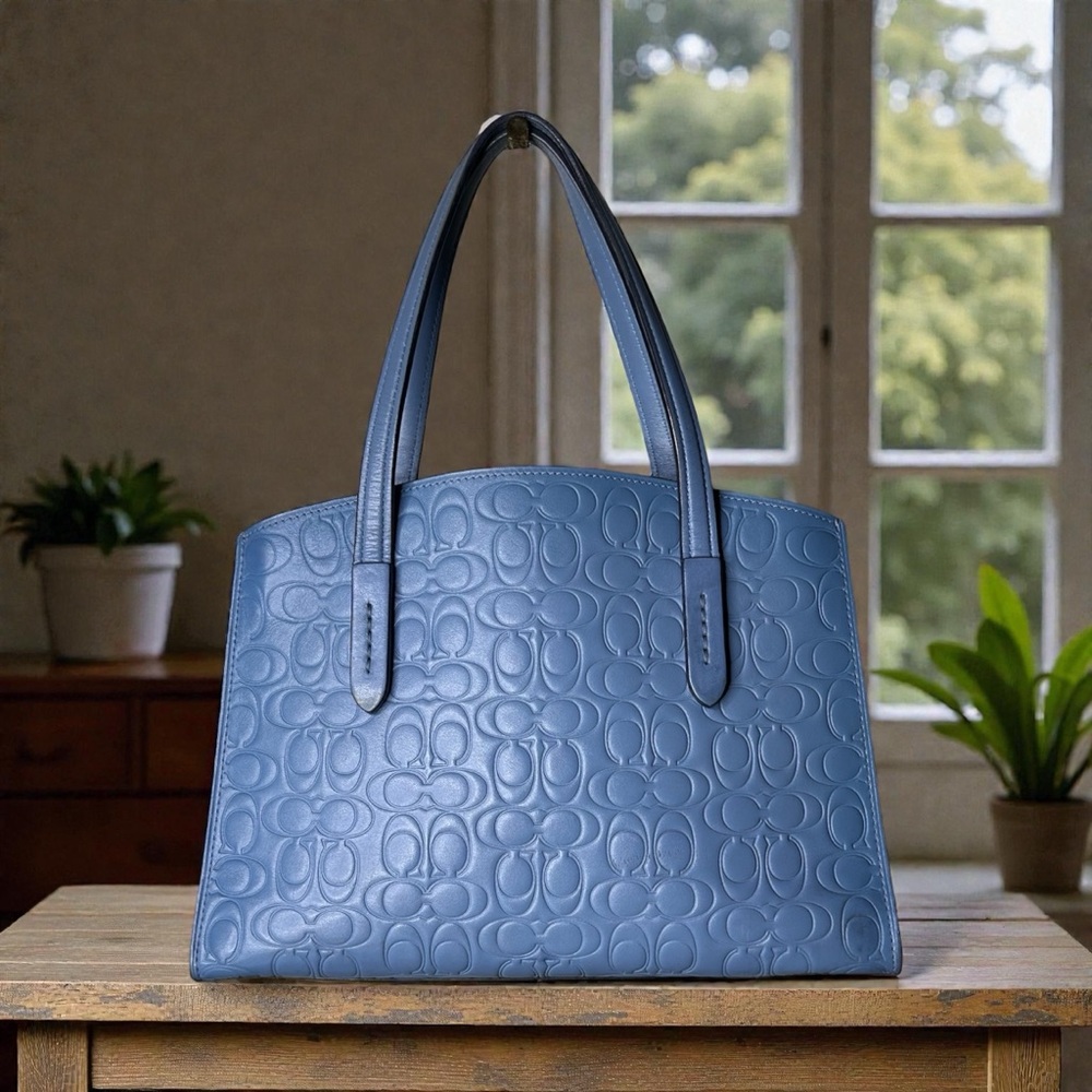 COACH Charlie 28 Blue Carryall Bag